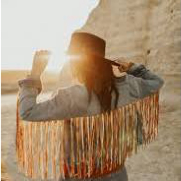 Scully Denim Jacket w/ Multicolor Suede Fringe • Western Boho • M ✨ 🤠✨ - Picture 6 of 6